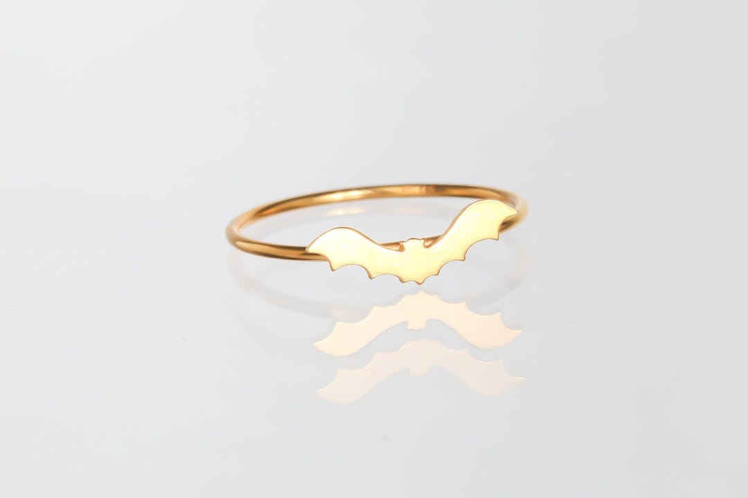 Dainty Gold Bat Ring · Cute Halloween Jewelry · Minimalist Fall Jewelry ...