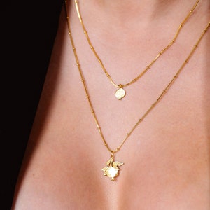 24k Gold Filled Cut Pomegranate Necklace Minimalist Dainty Charm Necklace Christmas Gift Winter Jewelry Forbidden Fruit Necklace image 2