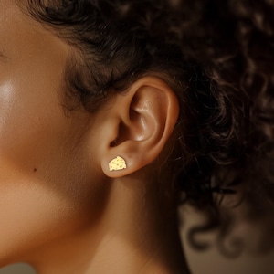 24k Gold Filled Cheese Earrings: Sterling Silver Posts, Novelty Food Jewelry