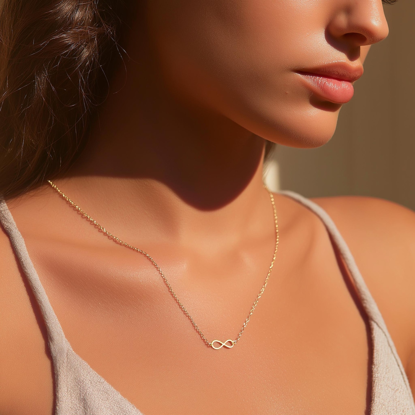 Wedding Necklace | Infinity Necklace: Gold, 16 Inches