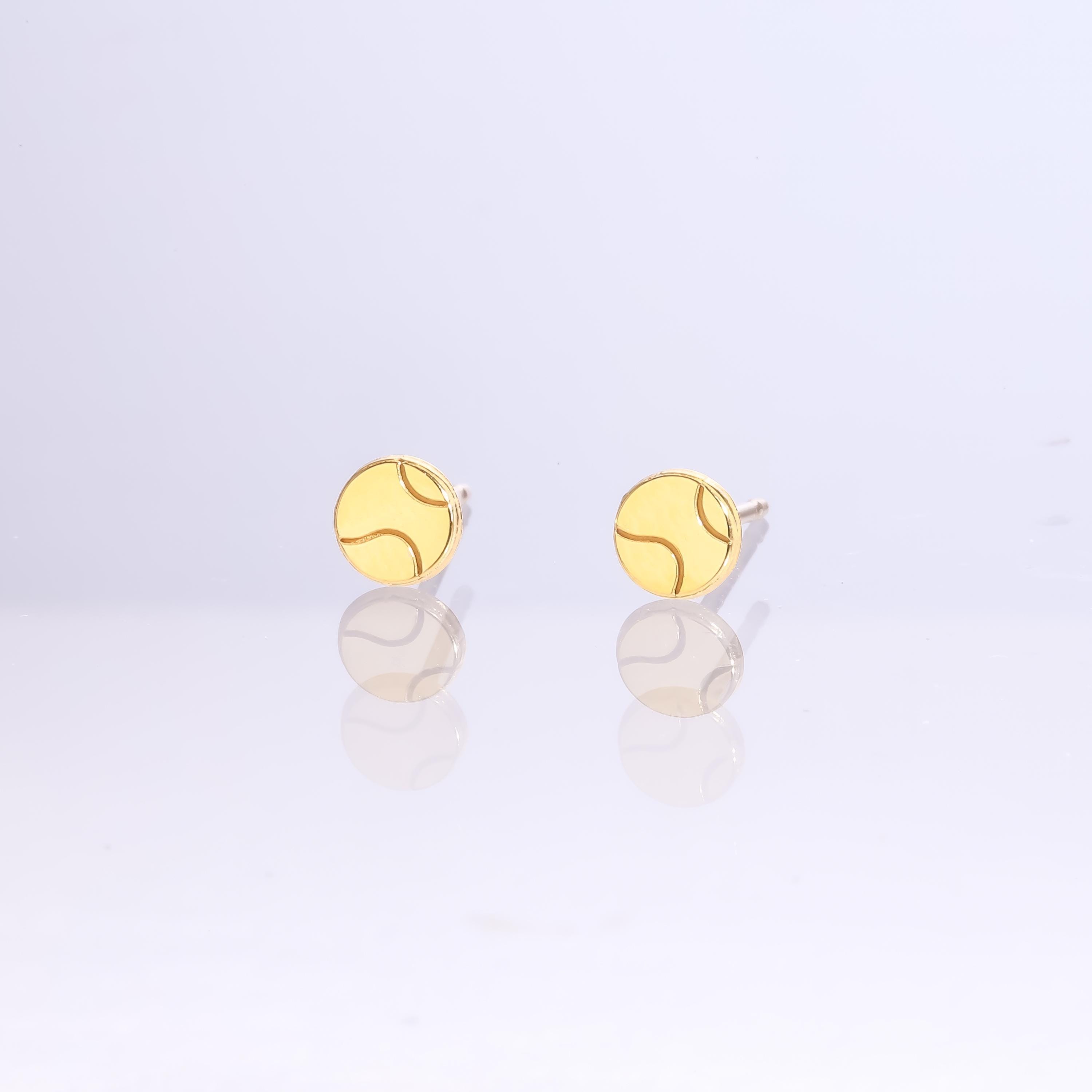 24k Gold Fill Dainty Tennis Ball Earrings · Game Day Studs · Sports Mom Gift · Minimalist Gold Studs • Small Tennis Earrings · Tenniscore