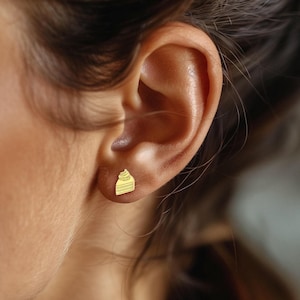 24k Gold Filled Birthday Cake Earrings: Sterling Silver Posts