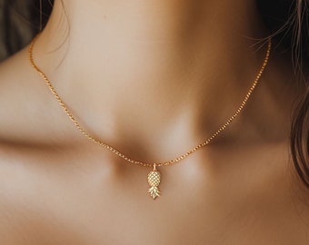 24k Gold Filled Upside Down Pineapple Necklace | Party Pendant · Subtle Swinger Jewelry · Hot Wife Lifestyle Symbol · 925 Silver/Rose