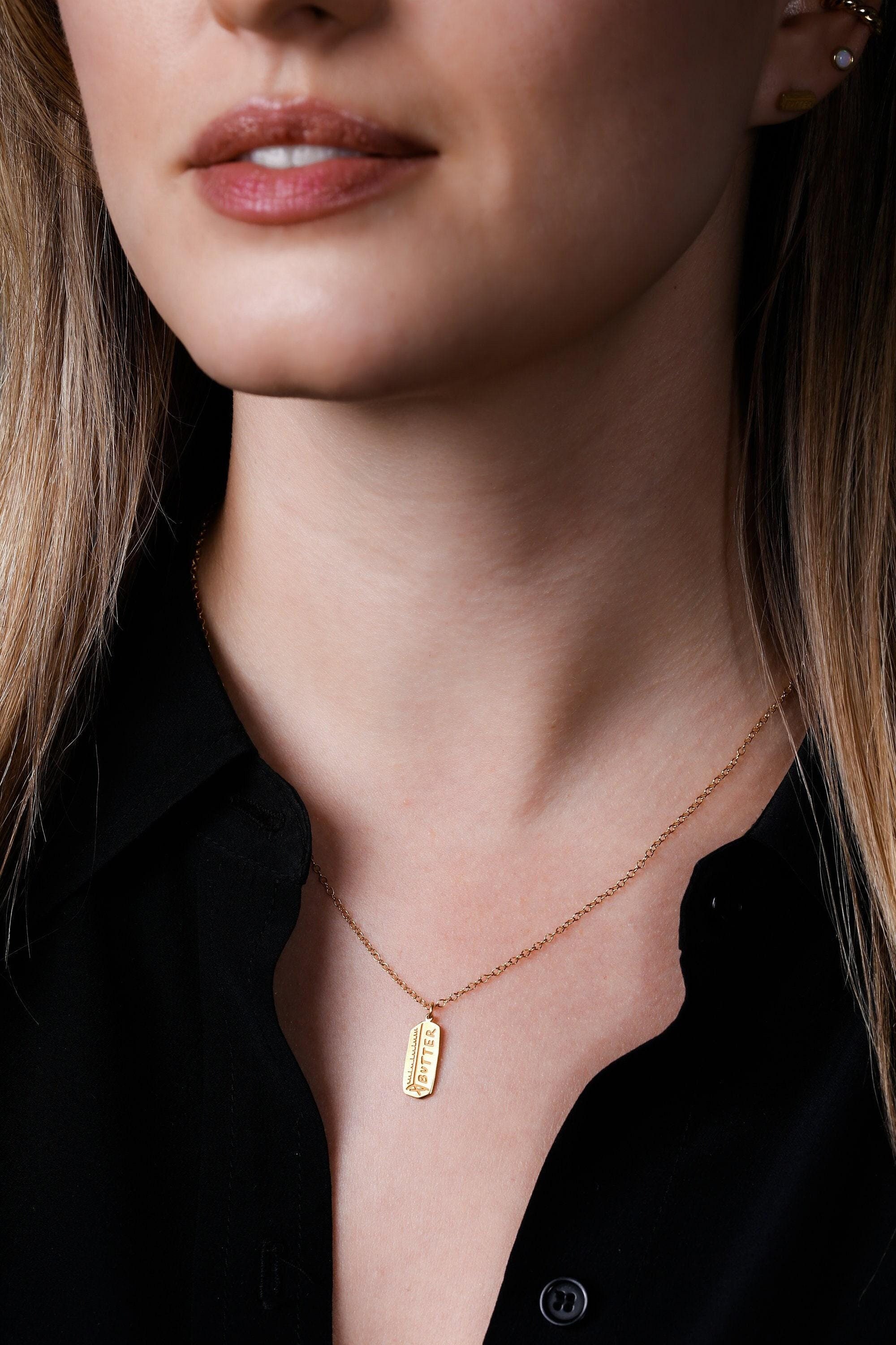 24k Gold Filled Stick O' Butter Necklace · Pastry Chef Gift for Baker · Feminist Jewelry