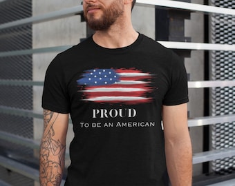 Trots om een Amerikaans 4 juli shirt te zijn, patriottisch T-shirt, Amerikaans vlag tee shirt, Unisex 4 juli tshirt