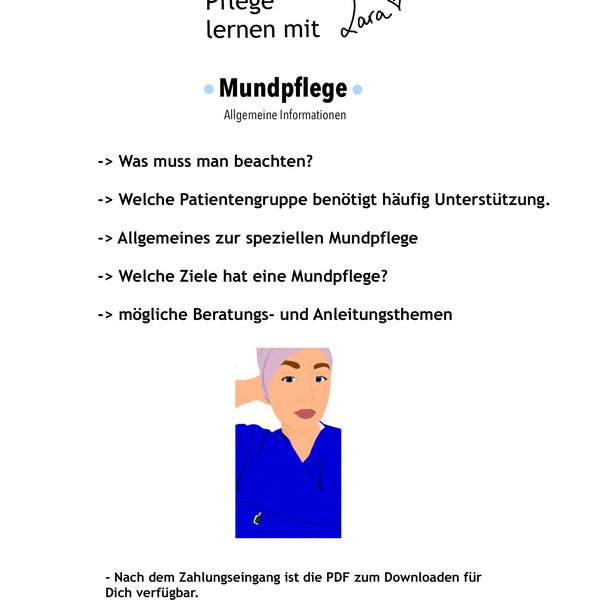 Lernzettel „Mundpflege in der Pflege“ Pflegenotiz