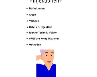 Learning sheet “Injections” nursing note