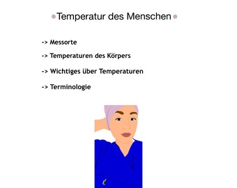 Lernzettel „Temperaturen des Menschen“ Pflegenotiz