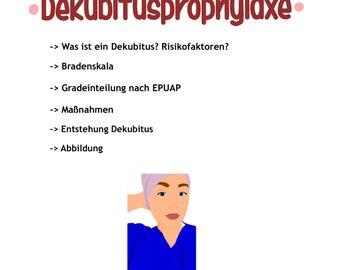 Learning sheet "decubitus prophylaxis" care note