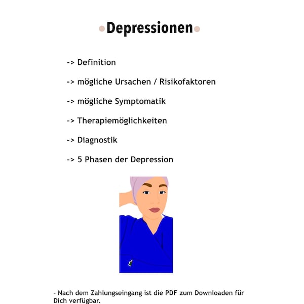 Lernzettel „Depressionen“ Pflegenotiz