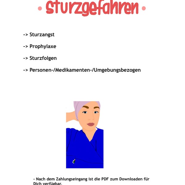 Lernzettel „Sturzgefahren/Sturzprophylaxe“ Pflegenotiz