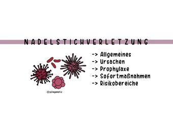 Lernzettel „Nadelstichverletzung“ Pflegenotiz