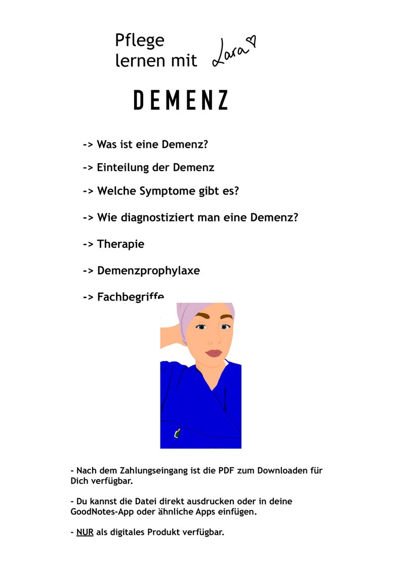 Learning sheet dementia care note image 1
