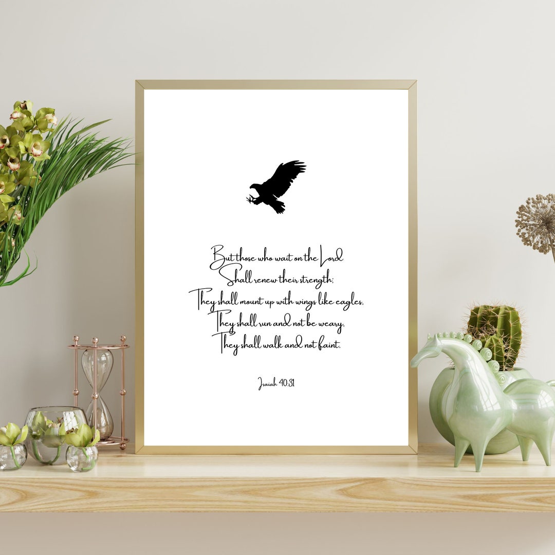 Single Piece Bible Verse Wall Art About the Renewal of Strength for ...