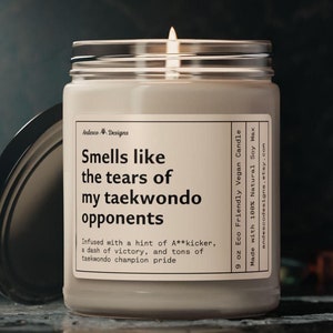 Funny Taekwondo Candle Gift Girl Taekwondo Gifts for Taekwondo instructor gift Taekwondo themed gifts Taekwondo birthday Christmas gift idea