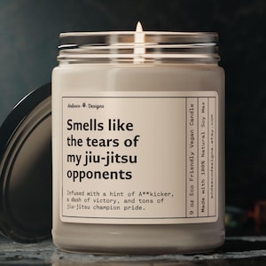 Vela de Bjj personalizada, regalo de jujitsu para un amigo, regalos divertidos de bjj, ideas para regalos de navidad de jiu jitsu, jiujitzu, regalos con temática de jiu jitsu, vela de ju jitsu