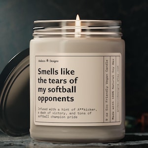 Funny Softball Candle Smells like tears of my softball opponents Softball Senior Gifts for Softball Player Gift for Softball Coach Gift idea