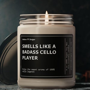 Personalized Cello Gift Idea Cello Player Candle Cello gifts for Cello Player Gifts cello themed gifts Cello Merch Gift for cellist musician