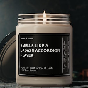 Funny Accordion Candle Personalized Accordion Gifts for Accordion Player gifts Accordion themed gifts Accordion Merch Accordion Decoration