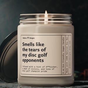 Funny Disc Golf Candle Smells like tears of my Disc Golf opponents Disc Golf Gifts for Men Women Coach Disc Golf Player Gifts Disc Golf Gift
