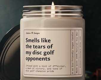 Grappige discgolfkaars ruikt naar tranen van mijn discgolf-tegenstanders Discgolfcadeaus voor mannen Dames Coach Discgolfspelercadeaus Discgolfcadeau
