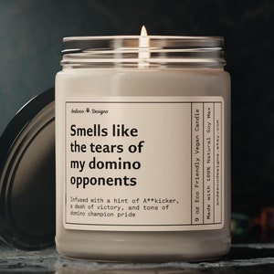 Funny Domino Candle Smells like tears of my domino opponents Personalized domino gifts for Domino player gifts Domino Decoration Domino Game