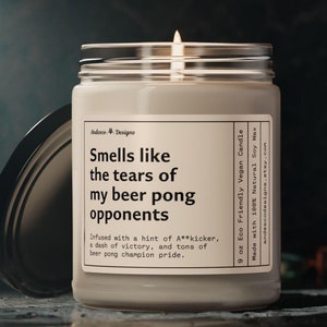 Funny Beer pong Candle Gift for Beer Pong Player Gifts Beer pong trophy Custom Beer pong gift beer pong tournament prize beerpong gift ideas