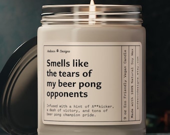 Funny Beer pong Candle Gift for Beer Pong Player Gifts Beer pong trophy Custom Beer pong gift beer pong tournament prize beerpong gift ideas