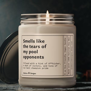 Funny Pool Player Candle Gift for Pool Player gifts for women men pool billiards player gifts custom billiards gifts billiards room decor