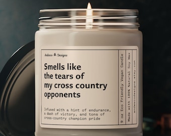 Funny Cross Country Candle Smells like tears of my cross country opponents cross country running gifts for women men senior runner gifts
