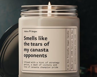Funny Canasta Candle Smells like tears of my canasta opponents Gift for Canasta Player Gifts Canasta Themed Gifts for Card Player men women