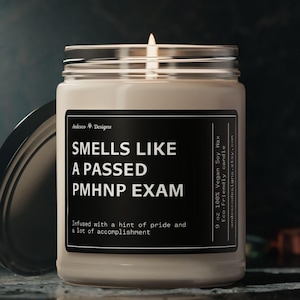 Pmhnp bestandene Prüfung Kerze Geschenk für das Bestehen der Pmhnp Geschenke für neue Psych Nurse Geschenk Psychiatrische Mental Gesundheit Krankenschwester Praktiker Geschenkideen