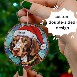 Personalized German Shorthaired Pointer Ornament German Shorthair Pointer Ornament GSP Stained Glass Custom Ornament GSP Dog Ornament
