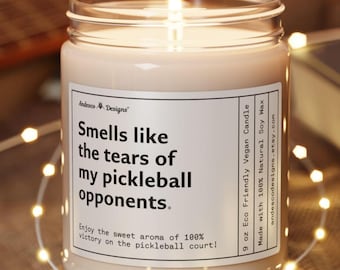 Personalized Pickleball Candle Gift Smells like the Tears of My Pickleball Opponents Funny Pickleball Themed gifts pickleball gag gifts