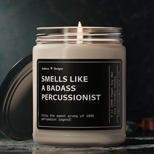 Funny Percussionist Candle Gift for percussionist gifts percussion themed gifts Custom Percussion Gift for musician gift percussion decor