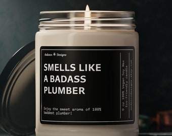 Funny Plumber Candle Gift for plumber gifts personalized plumbing gifts Plumber blue collar gifts Plumber decoration plumber christmas gifts