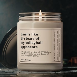 Smells like the tears of my volleyball opponents candle Funny Volleyball Candle Volleyball gifts for him her Funny boys volleyball gifts
