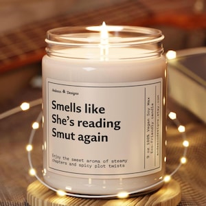 Funny Smut Reader Candle gift Smells like She&#39;s reading Smut Again Candle Custom gift for smut readers gift ideas for smut lover avid reader
