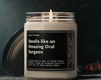 Divertida vela de cirujano oral para regalos de cirujano oral para hombres mujeres regalo de recuerdo de cirujano oral para cirujano oral gracias regalo del paciente