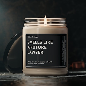 Smells like a Future Lawyer Candle Lawyer Gift Law Student Gift for Law School Student Gift Future Lawyer Gift Law School Student Gift Men