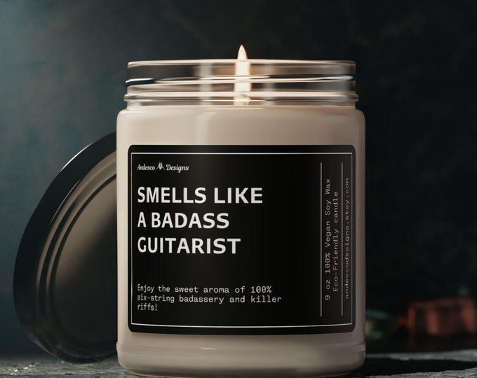 Personalized Guitar Candle Guitar Gifts for boyfriend gifts for guitar lovers gifts for guitarist gifts guitar themed gifts Guitar Merch