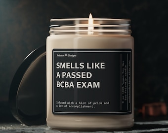 Bcba passed exam Gift Bcba passed exam Candle Bcba gifts for Bcba office gift future bcba candle funny bcba gift new bcba graduation