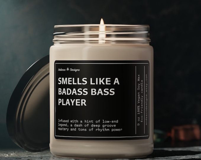 Funny Bass Guitar player Gift for men women Bassist Gift for Bassist Bass Player Gifts for Bass Player Candle Gift for Bass Guitarist Gifts