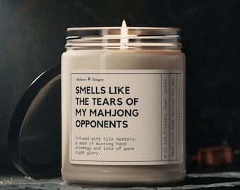 Funny Mahjong gifts for her him gift for Mahjong lover gifts for Mahjong players Mahjong Candle Tears of My Mahjong Opponents Mah Jongg gift