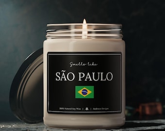 Profuma di candela di San Paolo, regali del Brasile per uomini e donne, souvenir di candela di San Paolo con bandiera del Brasile, decorazioni di San Paolo, regali di viaggio di San Paolo