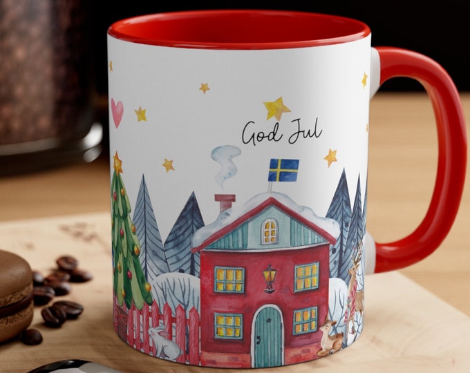 God Jul Mug Swedish Christmas gift idea gifts for Swedish God Jul christmas Mug Sweden gifts Scandinavian gifts Christmas God Jul Fika Mug