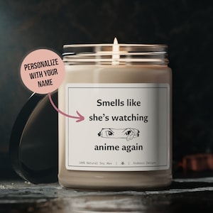 Personalized Anime Gift Funny Candle Birthday Gifts for Her Anime Lover Custom Gift for Friend Anime Fan Manga Otaku Gift Weeb Girlfriend