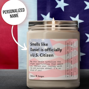 Regalo Personalizado de ciudadanía americana para hombres mujeres regalos de ciudadanía para ciudadanos naturalizados Vela Ciudadania USA