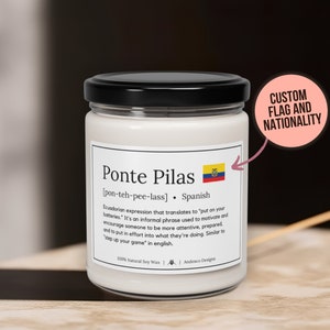 Personalizado Ponte Pilas Definición Vela Regalo para Regalo Ecuatoriano Ecuador Regalos para hombres mujeres Ecuador Vela Ecuador Bandera Ecuador decoración