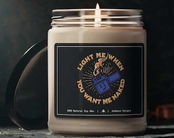 Light me when you want me naked candle romantic gift for husband valentine's day gift wife 1st anniversary gift for wife funny candle sexy